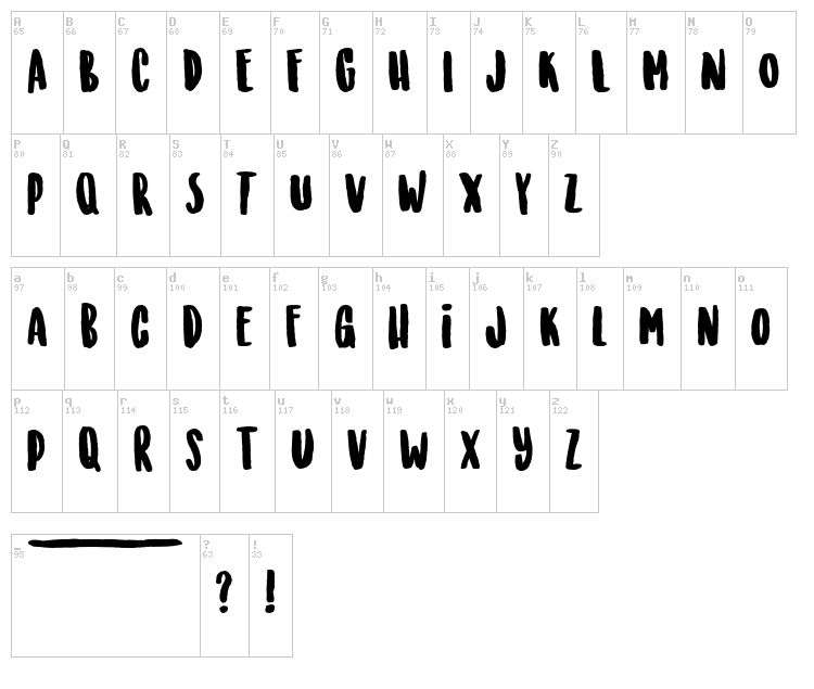 Sunrise International font map
